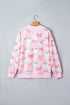 Abstract Print Drop Shoulder High Neck Sweatshirt