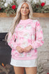 Abstract Print Drop Shoulder High Neck Sweatshirt