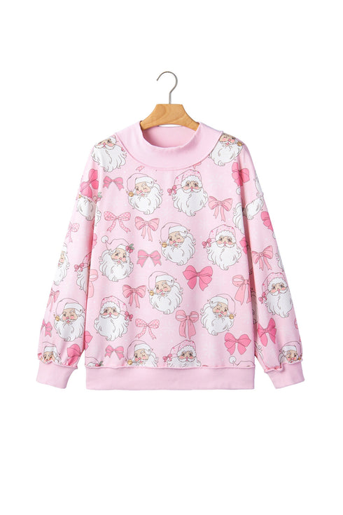 Abstract Print Drop Shoulder High Neck Sweatshirt