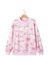 Abstract Print Drop Shoulder High Neck Sweatshirt