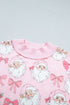 Abstract Print Drop Shoulder High Neck Sweatshirt