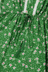 Abstract Print Embroidered Trim V Neck Drawstring Midi Dress