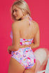 Abstract Print Keyhole Halter High Waist Bikini Set