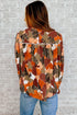 Abstract Print Long Sleeve Collared Button Down Shirt