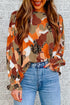 Abstract Print Long Sleeve Collared Button Down Shirt