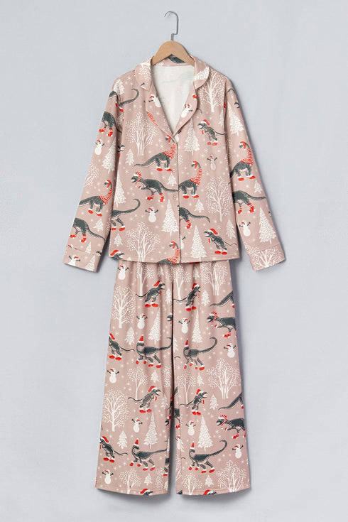 Abstract Print Long Sleeve Pullover Two Piece Lounge Set