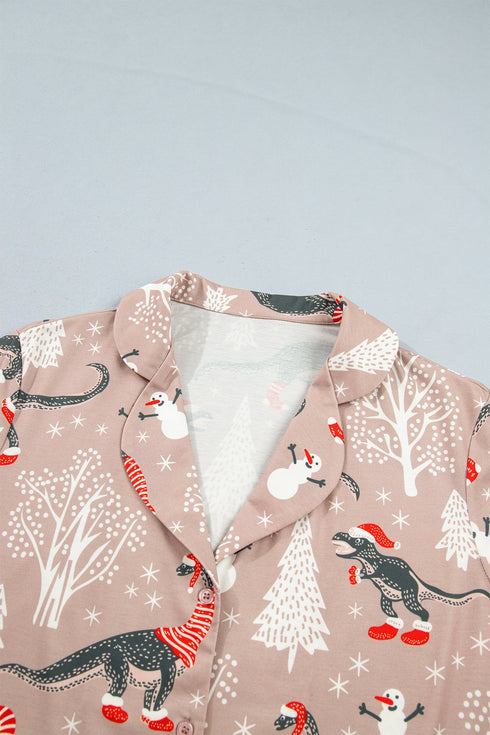 Abstract Print Long Sleeve Pullover Two Piece Lounge Set