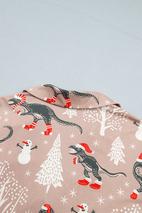 Abstract Print Long Sleeve Pullover Two Piece Lounge Set