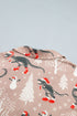 Abstract Print Long Sleeve Pullover Two Piece Lounge Set