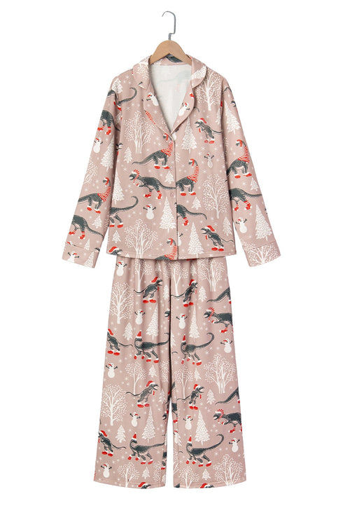 Abstract Print Long Sleeve Pullover Two Piece Lounge Set