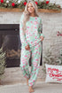 Abstract Print Long Sleeve Two Piece Lounge Set