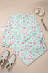 Abstract Print Long Sleeve Two Piece Lounge Set