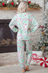 Abstract Print Long Sleeve Two Piece Lounge Set