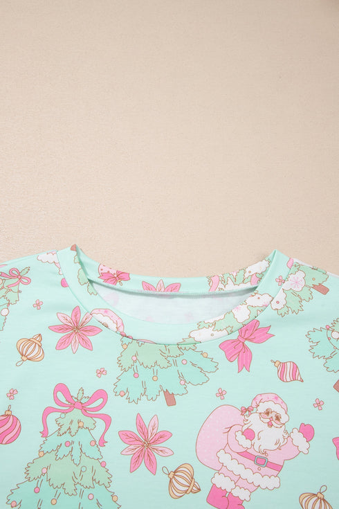 Abstract Print Long Sleeve Two Piece Lounge Set