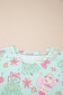 Abstract Print Long Sleeve Two Piece Lounge Set