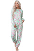 Abstract Print Long Sleeve Two Piece Lounge Set