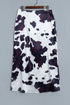 Abstract Print Metal Zip Waist Satin Western Maxi Skirt