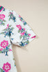 Abstract Print Patchwork Puff Sleeve Split Neckline Maxi Dress