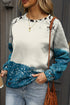 Abstract Print Raglan Sleeve Relaxed Pullover Sweatshirt