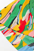 Abstract Print Ruffled Mock Neck Shift Dress