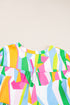 Abstract Print Ruffled Sleeve A Line Mini Dress