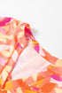 Abstract Print Ruffled Sleeve A Line Mini Dress