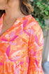 Abstract Print Ruffled Sleeve A Line Mini Dress