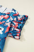 Abstract Print Shirred Ruffled Tiered Short Sleeve Mini Dress