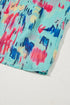 Abstract Print Short Puff Sleeve Tiered Maxi Dress