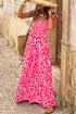 Abstract Print Smocked Ruffle Strap Tiered Maxi Dress