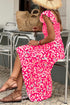 Abstract Print Smocked Ruffle Strap Tiered Maxi Dress