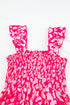 Abstract Print Smocked Ruffle Strap Tiered Maxi Dress