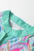 Abstract Print Split Neck Bracelet Sleeve Shift Mini Dress