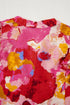 Abstract Print Split Neck Ruffle Sleeve Viscose Blend Blouse