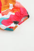 Abstract Print Square Neck Woven Short Sleeve Blouse