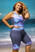 Abstract Print Tank And Fitted Short Active Set