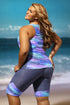 Abstract Print Tank And Fitted Short Active Set