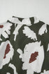 Abstract Print Tiered Ruffle Cuff Button Up Blouse