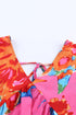 Abstract Print V Neck Flutter Sleeve Woven Blouse