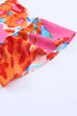 Abstract Print V Neck Flutter Sleeve Woven Blouse