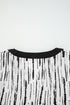 Abstract Print V Neck Long Sleeve Modern Blouse