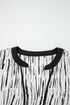 Abstract Print V Neck Long Sleeve Modern Blouse