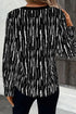 Abstract Print V Neck Long Sleeve Modern Blouse