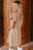 Abstract Print V Neck Short Sleeve Shift T Shirt Dress