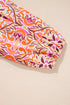 Abstract Printed Long Sleeve Tied Neckline Mini Dress