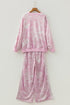 Abstract Side Stripe Long Sleeve Top Loose Pant Set