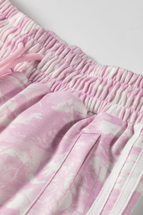 Abstract Side Stripe Long Sleeve Top Loose Pant Set