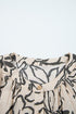 Abstract Sketch Floral Button Front Woven Blouse