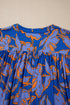 Abstract Sketch Floral Button Front Woven Blouse