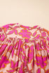 Abstract Sketch Floral Button Front Woven Blouse